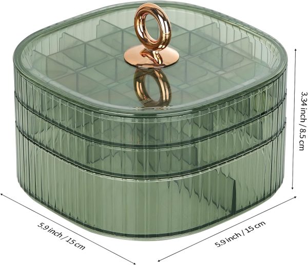 LETURE 3-Layer Acrylic Jewelry Organizer Box for Stud Earrings, Rings, - Image 7