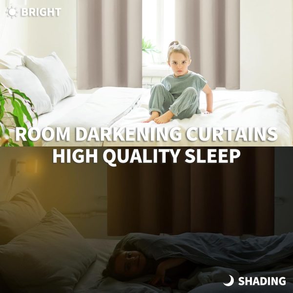 BGment Room Darkening Curtains 84 Inches Long - Grommet Thermal Insulated - Image 4