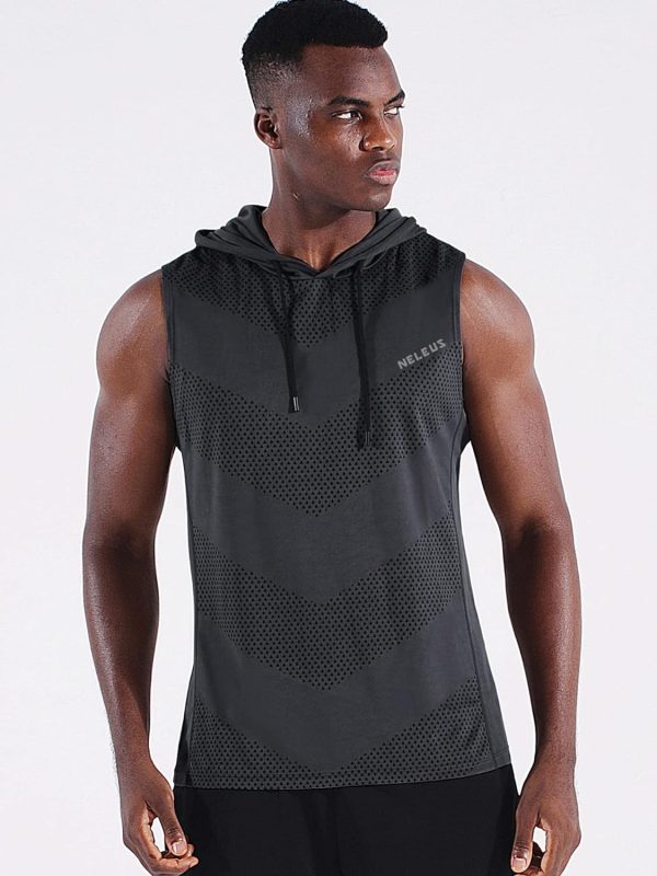 Neleus Men's Workout Tank Tops 3 Pack Sleeveless Running Shirts with Hoodie - Image 6