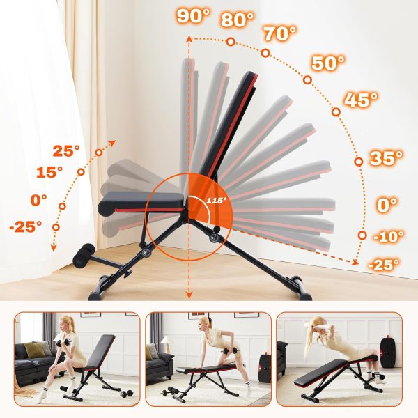 OLIXIS Weight Bench Adjustable Workout Bench for Home Gym, Foldable Bench - Image 2