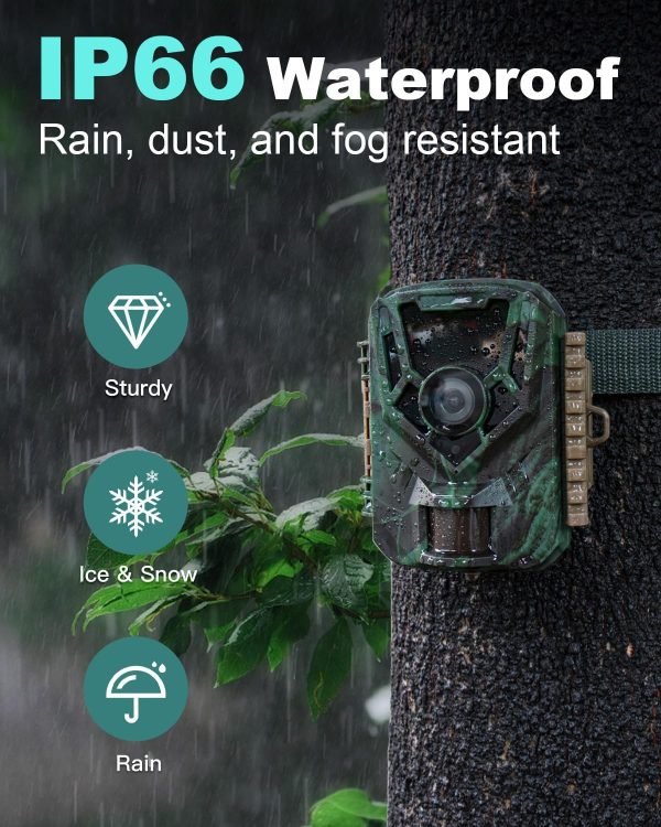 KJK Trail Camera 36MP 2.7K, Mini Game Camera with Night Vision 0.1s Trigger - Image 5