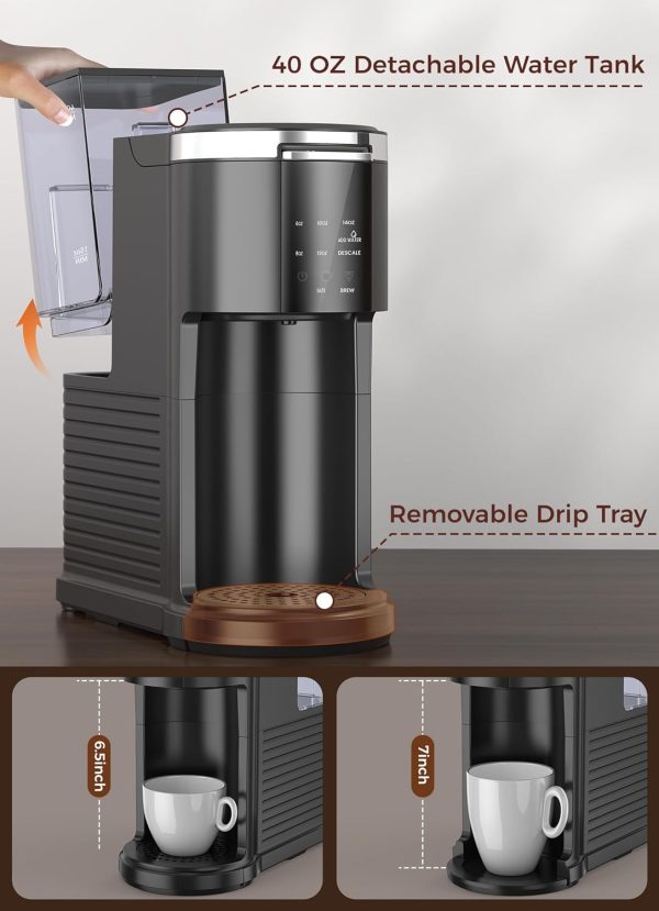 Kndko Single Serve Coffee Maker, Capsule Coffee Machine for K-Cups Pods & - Image 6