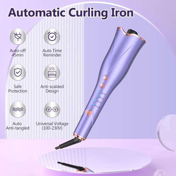 Automatic Curling Iron, Hair Curler Wand with 4 Temp Up to 430℉& Timer & - Image 6