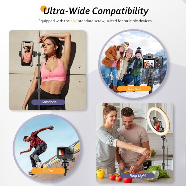 Aureday 62" Phone Tripod Accessory Kits, Camera & Cell Phone Tripod Stand - Image 6