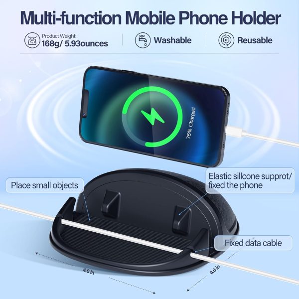 Loncaster Car Phone Holder, Car Phone Mount Silicone Car Pad Mat for - Image 5