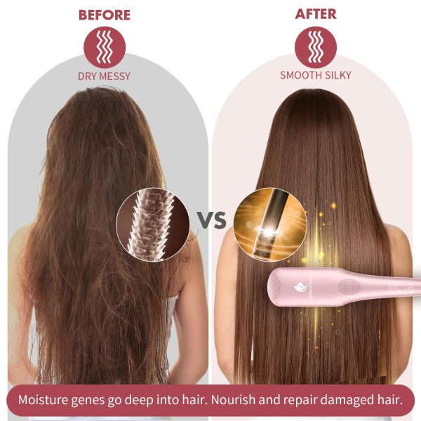 Hair Straightener Brush, MiroPure Ionic Hair Straightening Brush with 16 - Image 6