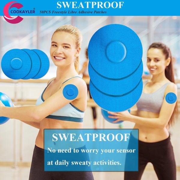 50 Pack Waterproof Sensor Covers for Freestyle Libre 2/3,CGM Adhesive - Image 3