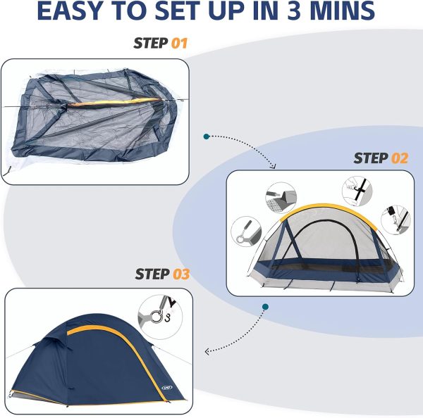 Camping Tent 4 Person, Waterproof Windproof Tent with Rainfly Easy Set - Image 6