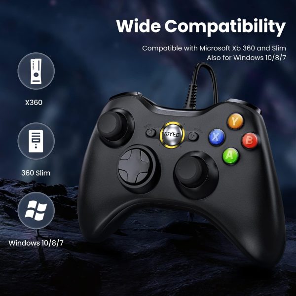 VOYEE PC Controller, Wired Controller Compatible with Microsoft Xbox 360 & - Image 4