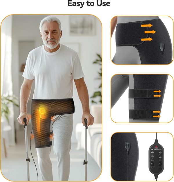 Yabuu Heated Massage Waist Hip Support Brace Heating Pad for Sciatica Pain - Image 3