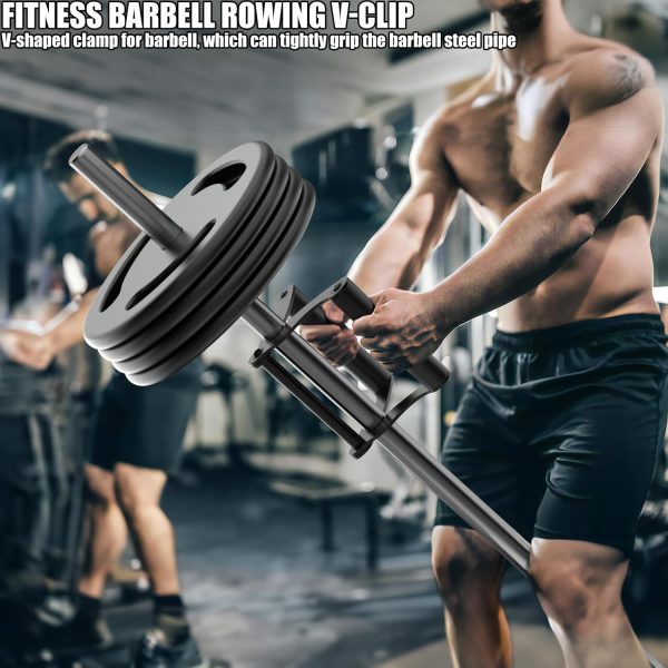 V Bar Row Landmine Handle Attachment for Barbell Bars, Solid Double D - Image 2