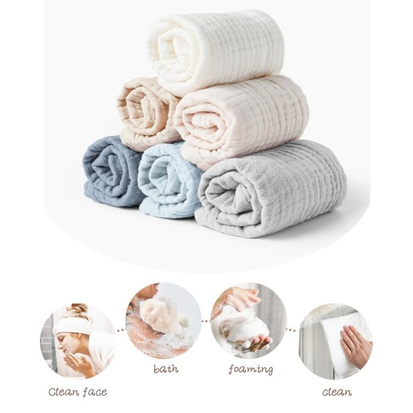 Konssy 6 Pack Face Cloths, Soft Wash Cloth for Washing Face, Cotton Face - Image 3