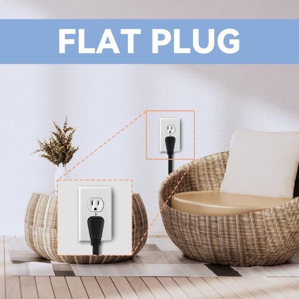 9 Ft Black Appliance Extension Cord - 14 Gauge 3 Prong SPT-3 Cable Wire, - Image 3