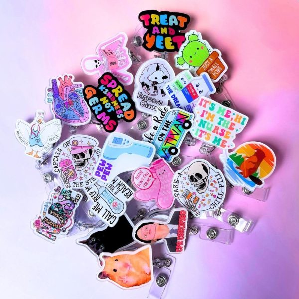 20PC Funny Cute Nurse Badge Reels Bulk Pack Retractable Clip Holder Nurses - Image 5