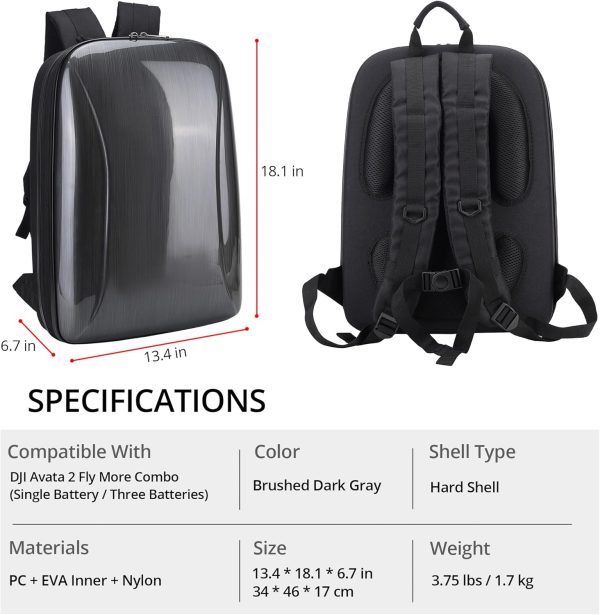 Avata 2 Case Backpack, Waterproof Travel Case Hard Shell Shoulder Bag for - Image 4