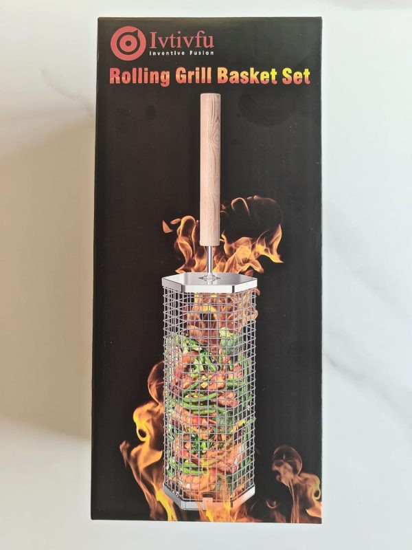 Nesting Grill Baskets (2PCS, 2024), Removable Wooden Handle, 304 Stainless - Image 10