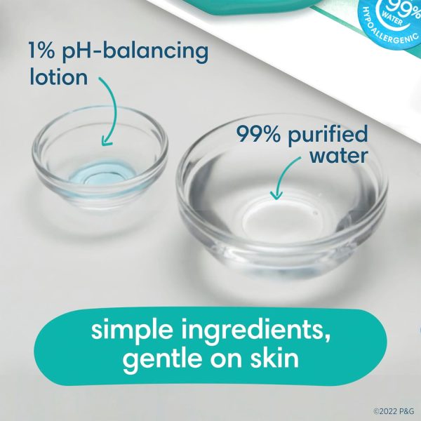 Pampers Aqua Pure Sensitive Baby Wipes, 99% Water, Hypoallergenic, - Image 8