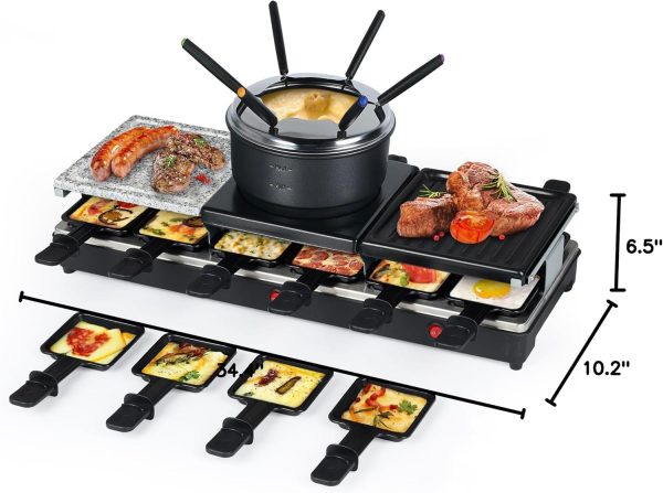 Raclette Table Grill - Indoor Electric Grill Griddle - Nonstick Extra Large - Image 8