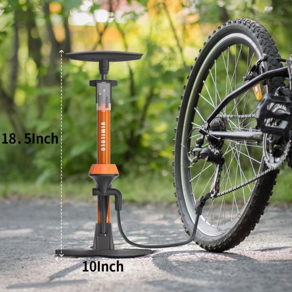 VIMILOLO Bike Pump, Air Bicycle Pump Inflator for Presta and Schrader Valve - Image 6