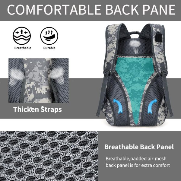 outdoor plus Camo Backpack,Military Boys Backpacks for School,Army Bookbag - Image 3