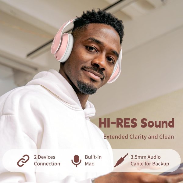 Wireless Bluetooth Headphones Over Ear 65H Playtime HiFi Stereo Headset - Image 2