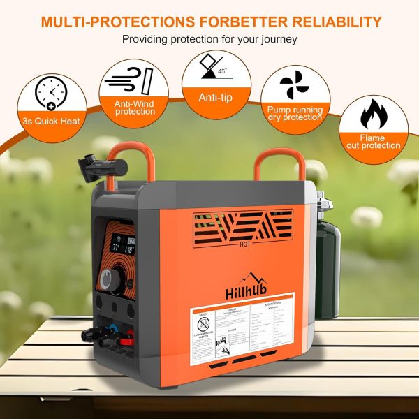 Portable Propane Water Heater Water Pump & Showerhead, Instant Hot Water - Image 3