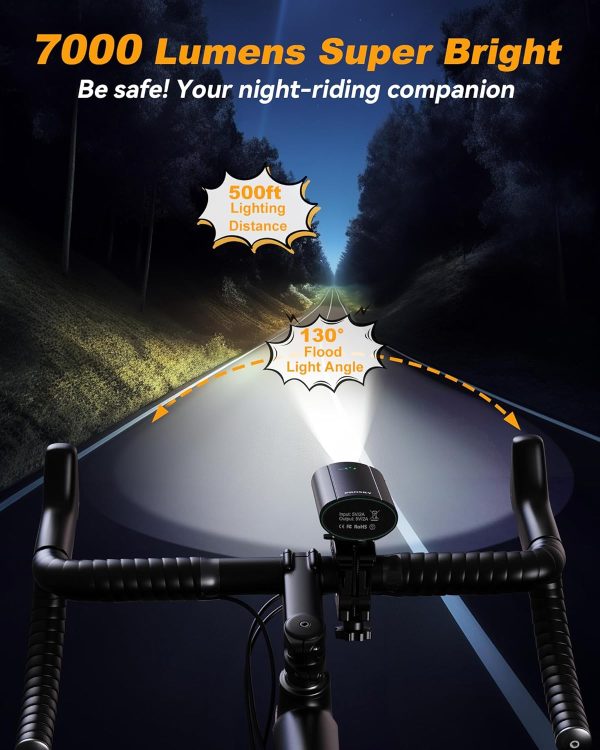 Super Bright Bike Lights for Night Riding, USB Rechargeable Mountain - Image 2