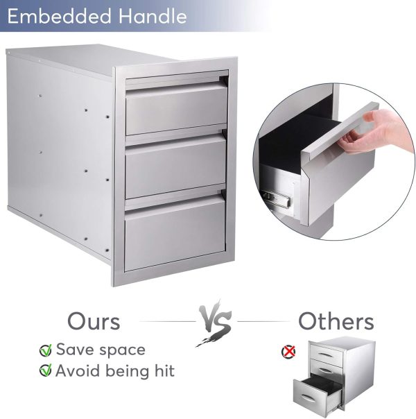 Seeutek Outdoor Kitchen Drawers Stainless Steel 14 x 20 x 23.2 inch Flush - Image 7