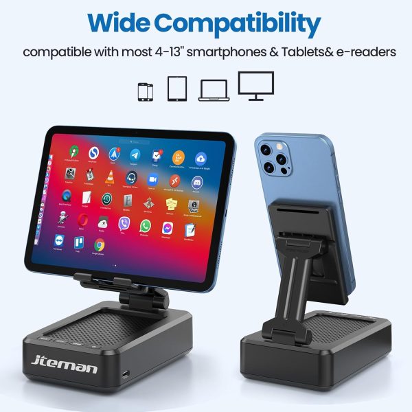 Cell Phone Stand with Wireless Bluetooth Speaker and Anti-Slip Base HD - Image 5