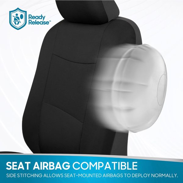 BDK PolyPro Seat Covers Full Set in Solid Black – Front and Rear Split - Image 11