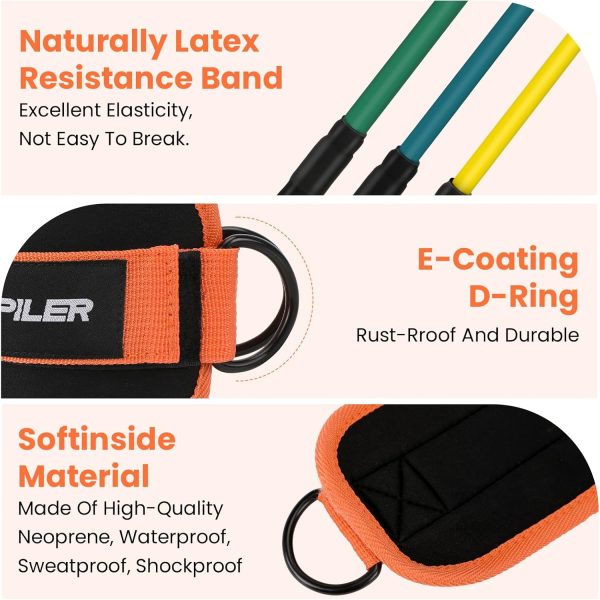 Ankle Straps with 3 Resistance Bands for Leg Weight Training & Booty - Image 3