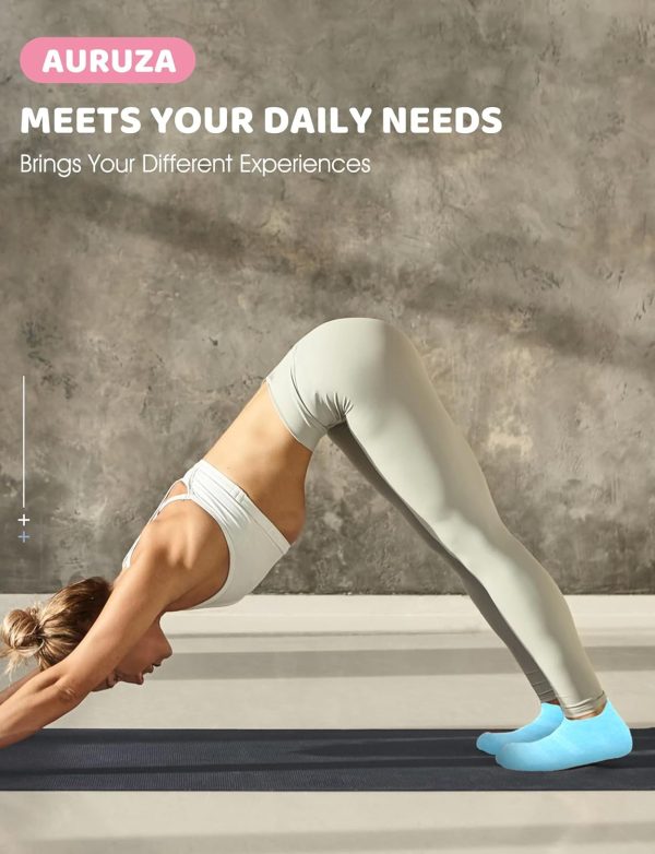 AURUZA Grip Socks for Women Men Pilates Grip Socks Non Slip Yoga Sock with - Image 5