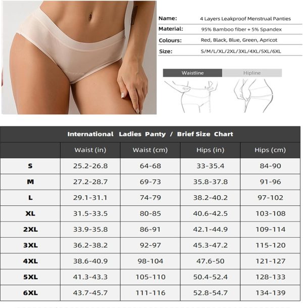 Leakproof Underwear for Women Absorbent Leak Proof Underwear Panties for - Image 3