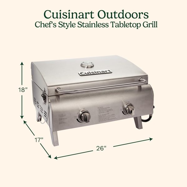 Cuisinart Chef's Style Tabletop Portable Propane Gas Grill with Dual - Image 2