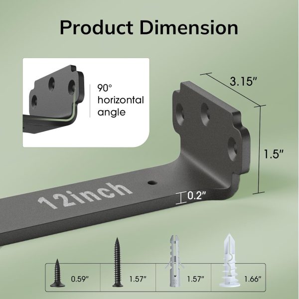 Shelf Brackets, Floating Shelf Bracket 6 Pack 12 Inch, Heavy Duty Shelf - Image 2