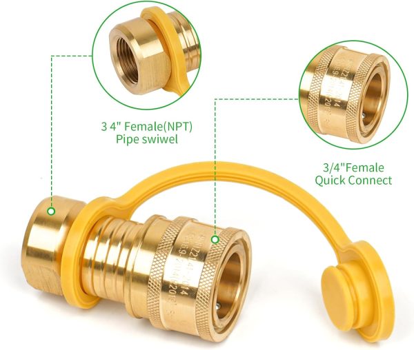 3/4" ID Natural Gas Hose,Quick Connect Fittings for NG/LP Propane - Image 2