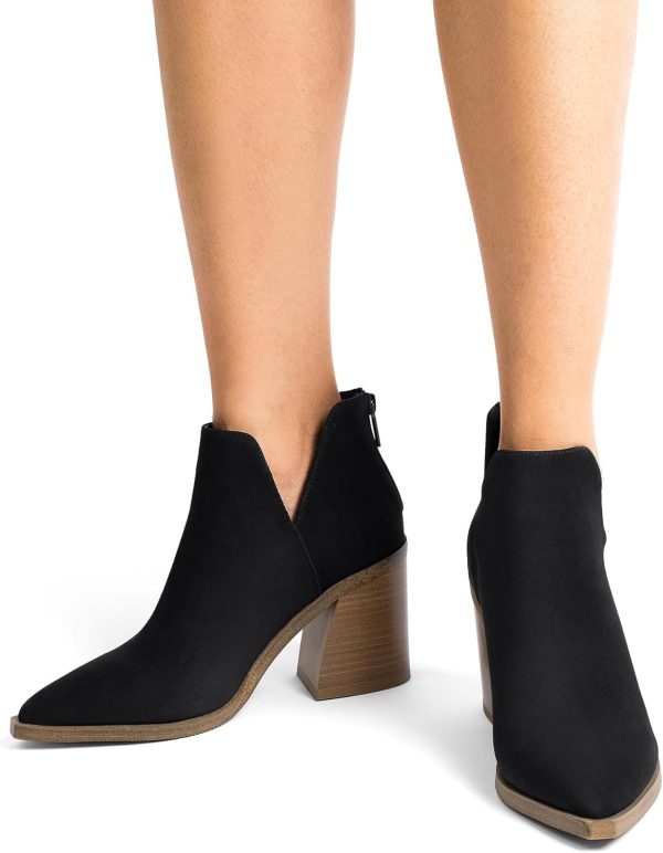 DREAM PAIRS Women's Ankle Boots Chunky Heel Pointed Toe Short Booties Shoes - Image 7