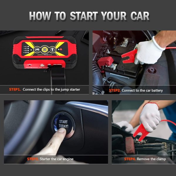 Smart Jumper Clamp Automotive Jump Starter Booster Clamp Cables, - Image 5