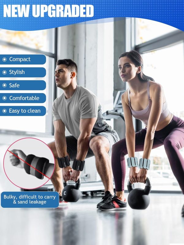 Ankle Weights for Women Men Adjustable 1LB Wrist Weights Bracelet Set of 2 - Image 2