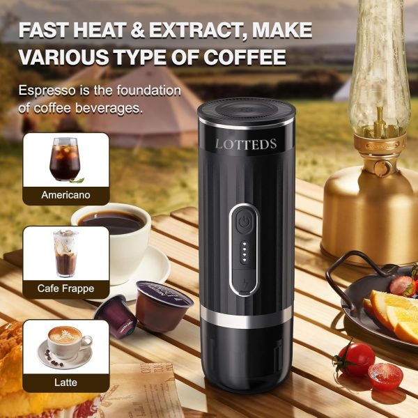 Portable Espresso Machine, Car Coffee Maker Self-Heating with Type-C, - Image 6