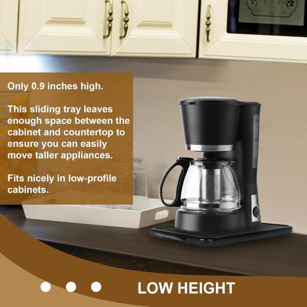Kitchen Appliance Sliding Tray Coffee Maker Sliding Caddy with Rolling - Image 6