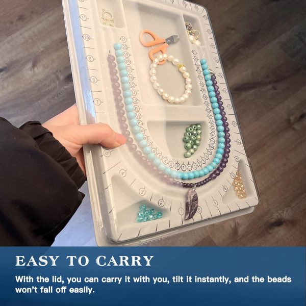 The Bead Board with Clear Cover,Grey Flocked,6 Recessed Compartments,3 - Image 5