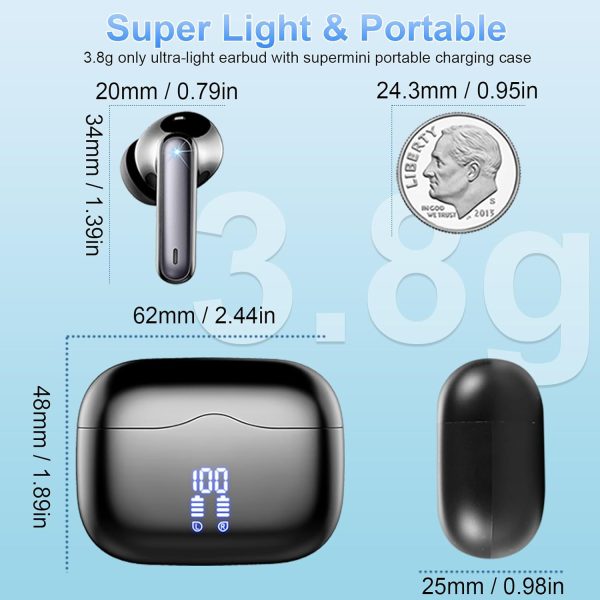 Wireless Earbuds, Bluetooth 5.3 Headphones in Ear with 4 ENC Noise - Image 3
