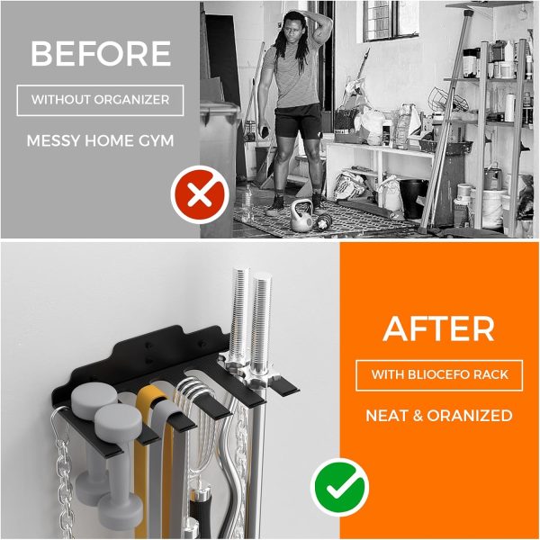 Olympic Barbell Hanger,Garage Gym Bar Wall Rack,Vertical Barbell Mount - Image 4