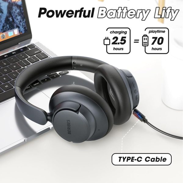BERIBES Upgraded Hybrid Active Noise Cancelling Headphones with Transparent - Image 3