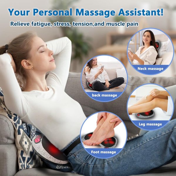 Shiatsu Neck Massage Pillow,Neck and Back Massager with Heat,Massage Pillow - Image 4