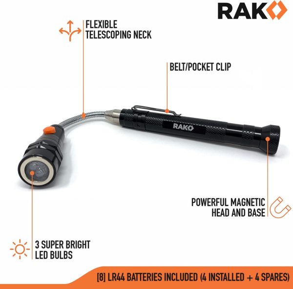 RAK Magnetic Pickup Tool Gifts for Men - Telescoping Magnet with LED - Image 4