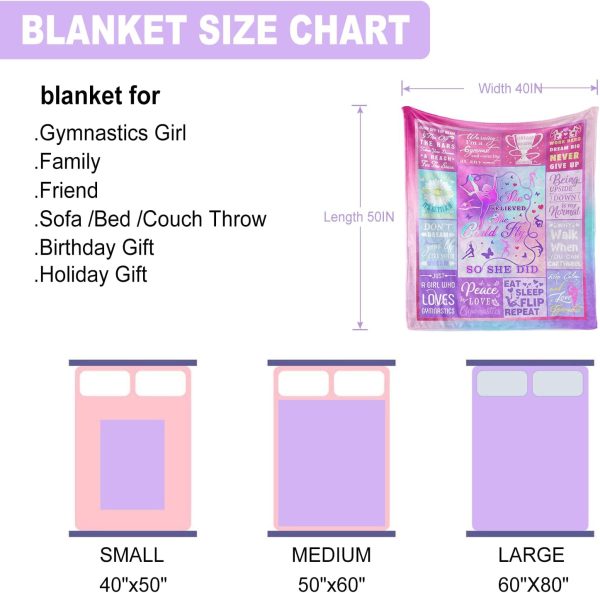 Christmas Gymnastics Gifts, Girls/Kids Gymnastics Blanket 40"x50", - Image 7