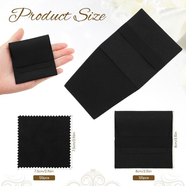 Cunno 120pcs Microfiber Jewelry Pouch Packaging Bag Luxury Gift Fixed Strap - Image 2