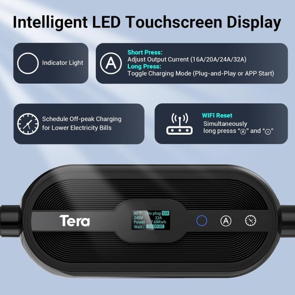 Tera Electric Vehicle Charger for Tesla: Level 1 & 2 J1772 32A 8A 110V 240V - Image 7